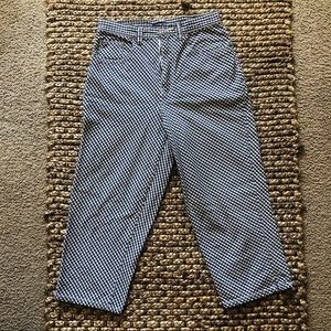 Bill Blass B&W Checkered Capri Jean
